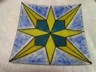 Schaal blauw gele ster